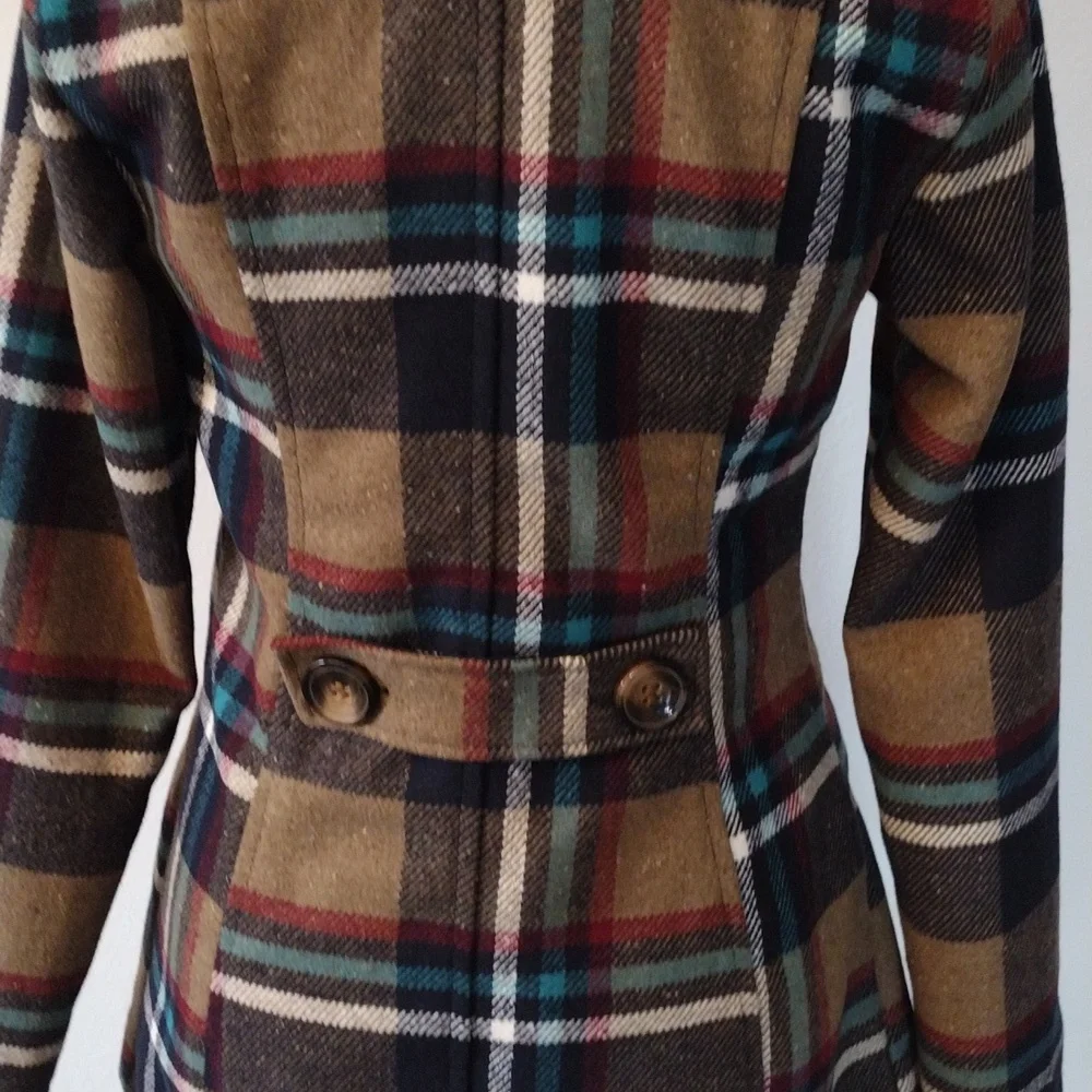 Me Jane Women's Plaid Peacoat Multi Color, Size XS - Picture 13 of 15
